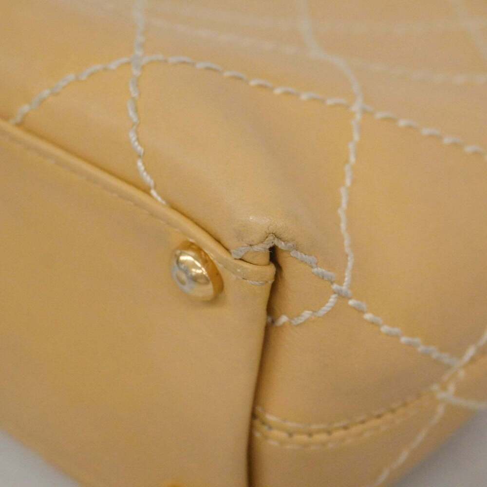 CHANEL Cream Lambskin Leather Tote Bag - Picture 6 of 14